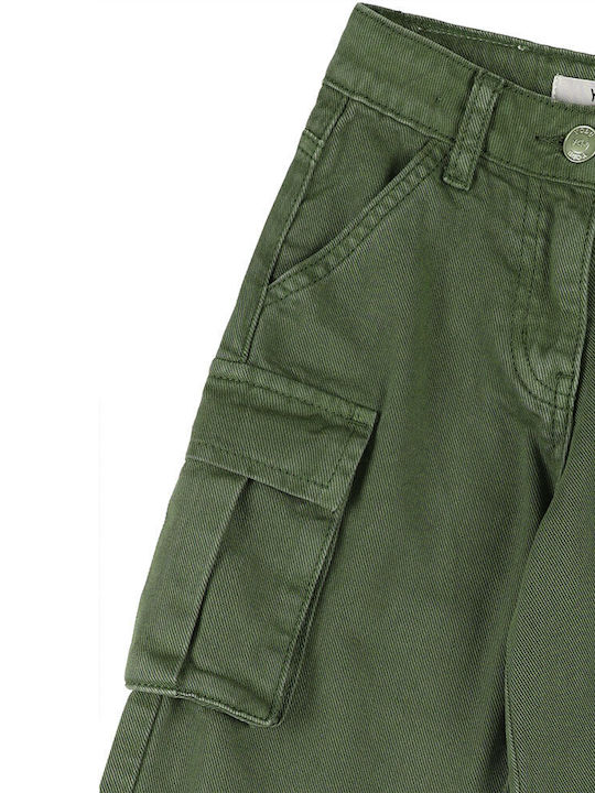 Kinder Schlaghose Cargo Stoff Khaki