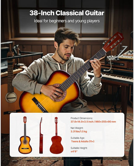 Vevor Kids Classical Guitar 4/4 Sunburst