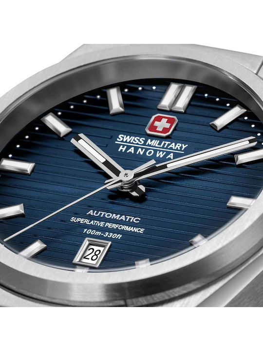 Swiss Military Hanowa Herrenuhr Automatisch mit Silbernem rostfreiem Stahlarmband