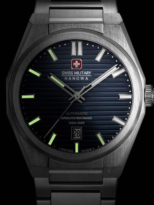 Swiss Military Hanowa Herrenuhr Automatisch mit Silbernem rostfreiem Stahlarmband