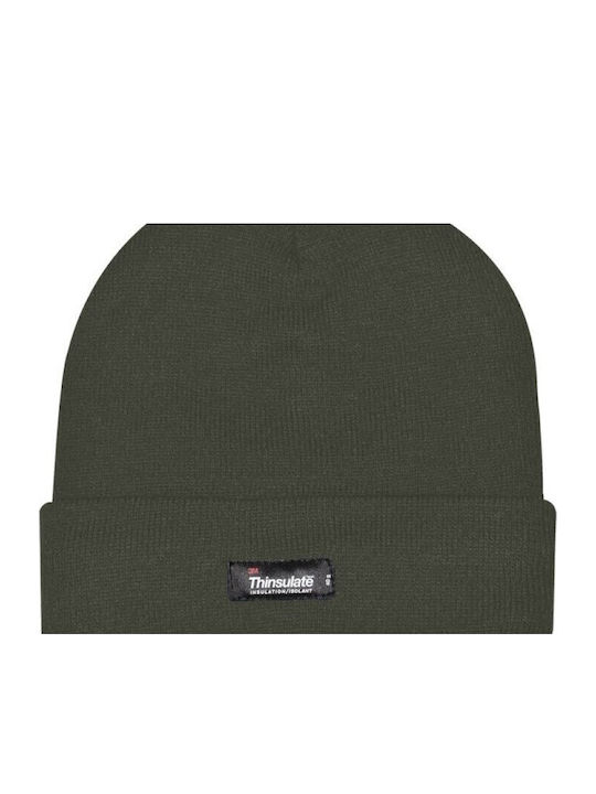 Beanie Fleece Beanie Knitted in Green color