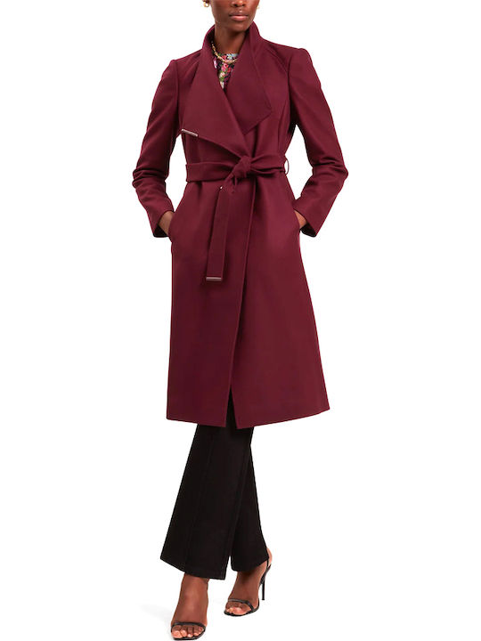 Wool Women's Cherry Coat with Belt