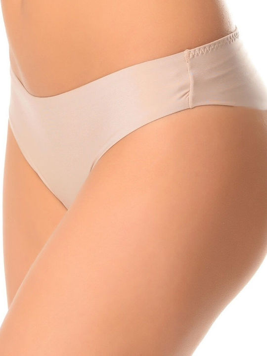 Damen-Slip Brasil Nahtlos Beiges