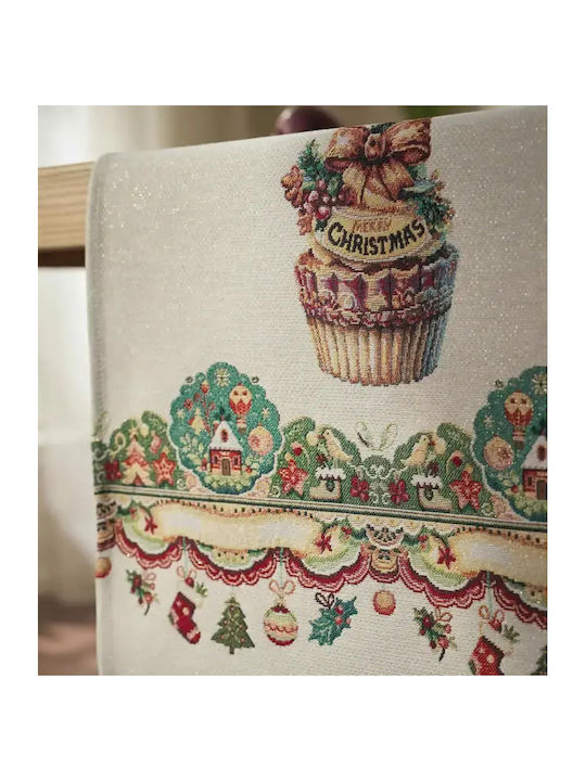 Gofis Home Weihnachtlich Tischtuch Läufer Stoff Beige L140xB45cm.
