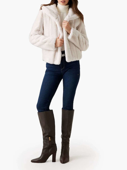 Women's Sleeveless Short Fur White