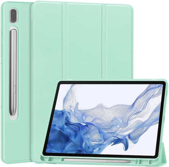 Калъф За Таблет Xiaomi Redmi Pad 2 Pro С Държач За Писалка Функция Сън Събуждане Гъвкав Трисгъваем Комплект Стикер Светлозелен