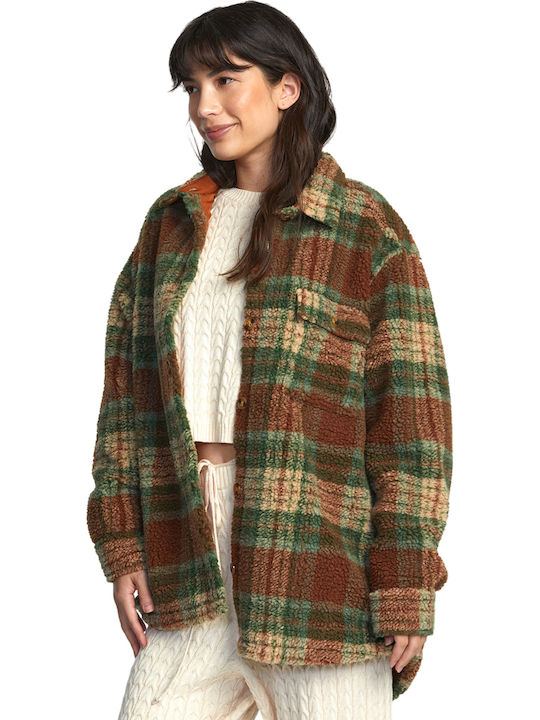 Women's Checked Brown Overshirt