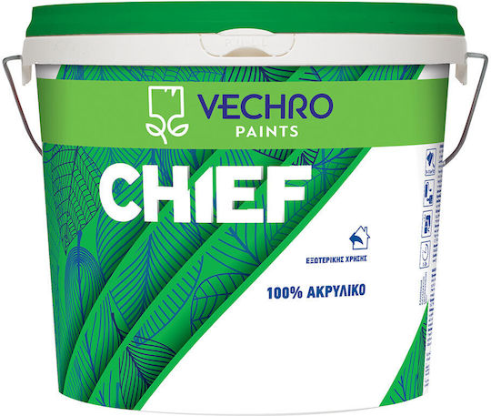 Vechro Chief Plastic Vopsea pentru Utilizare Externă Alb 9lt