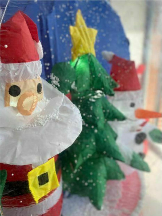 Decorative Christmas Inflatable Snowball Illuminated with Balls