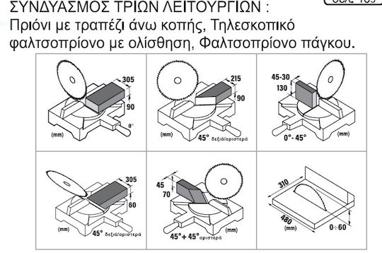 Femi 1050 Fierăstrău Cu Tăietor De Unghi La Rețea 1800W Cu Două Funcții Glisant Diametru 305mm