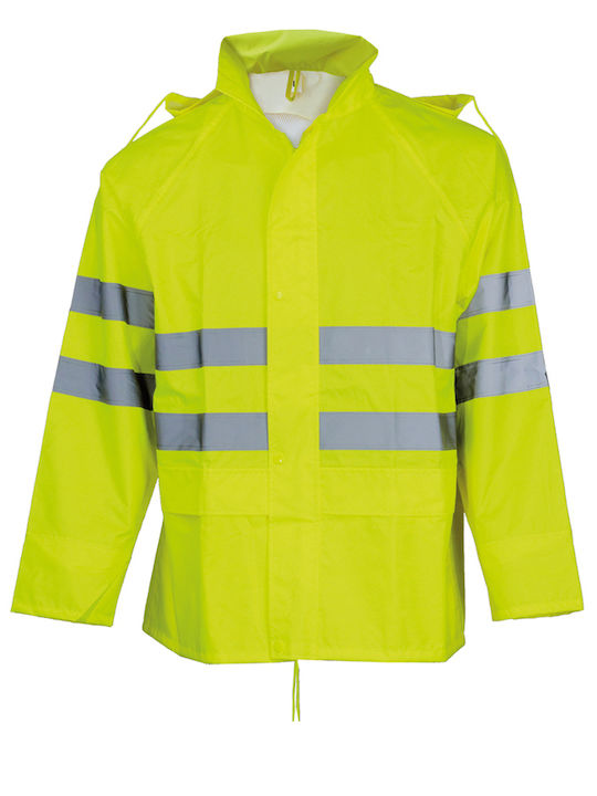 Fageo Set Impermeabil Bărbătesc Vizibilitate Ridicată cu Benzi Reflectorizante Verde