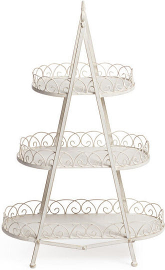 Bizzotto Pot Rack Metal White 54cmx27cmx88cmcm.