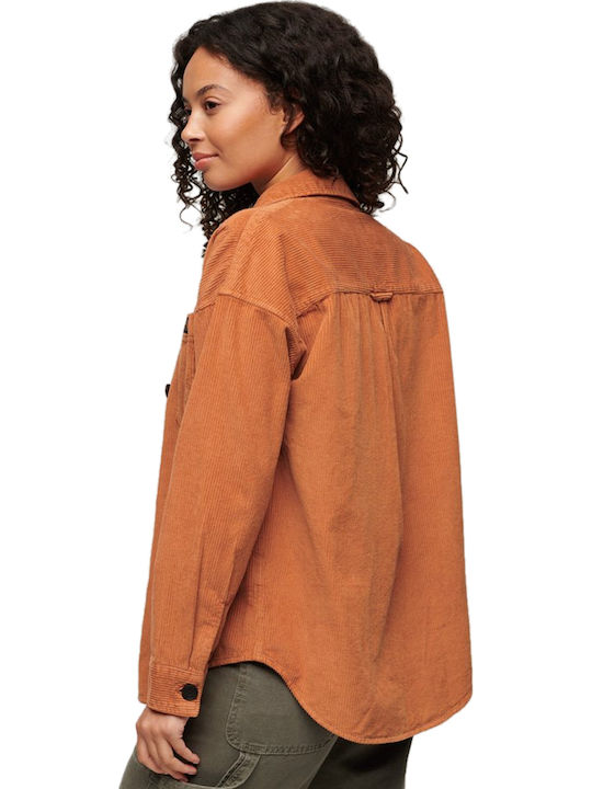 D5 Ovin Chunky Cord Overshirt Women's Brown Overshirt