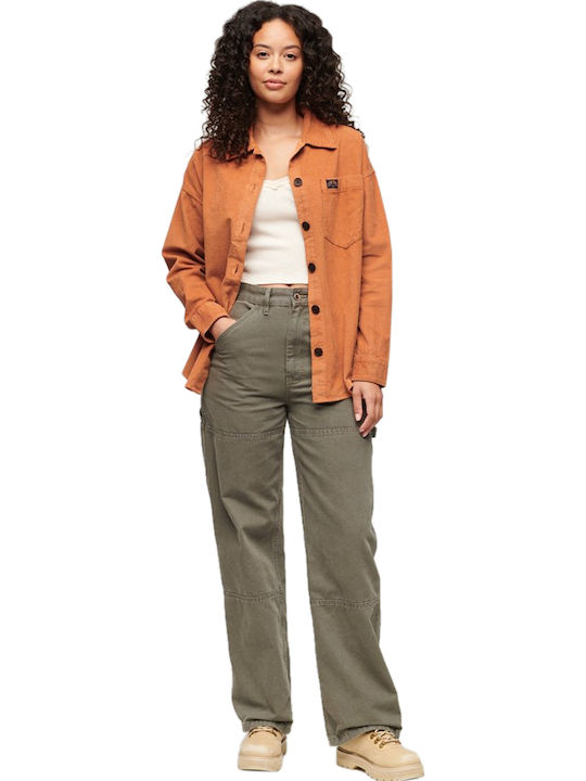 D5 Ovin Chunky Cord Overshirt Women's Brown Overshirt