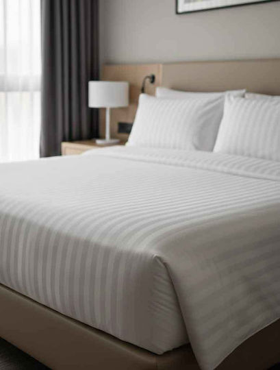 Madi Hotel Duvet Cover Polycotton Striped 220x240cm