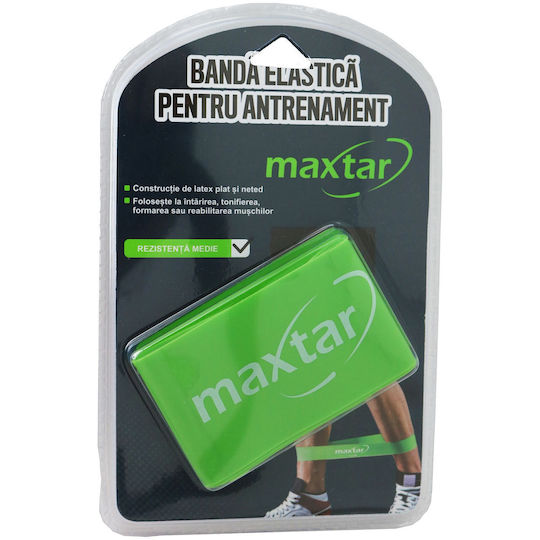 Maxtar Ελαστικός Ιμάντας Γυμναστικής Μέτριος Πράσινος 5m