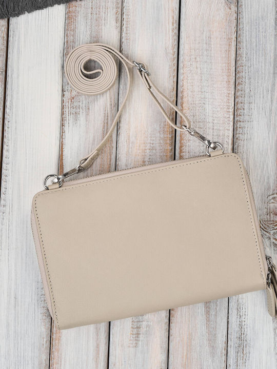 Leather Women's Bag Shoulder Beige
