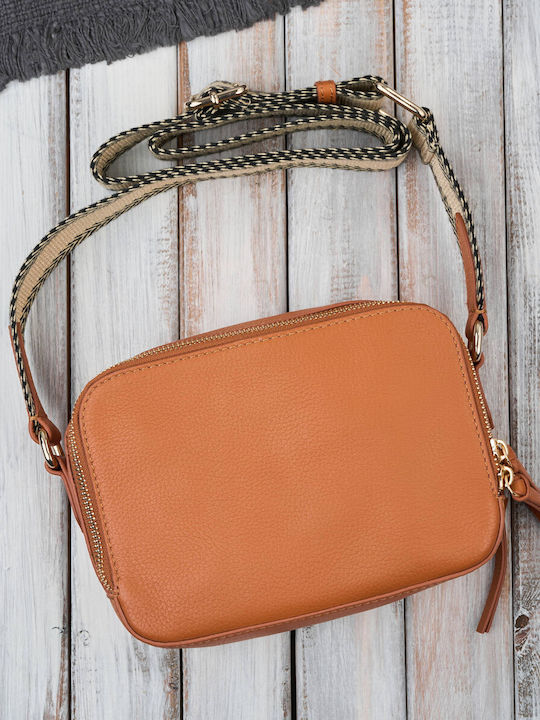 Leder Damentasche Schultertasche Gold