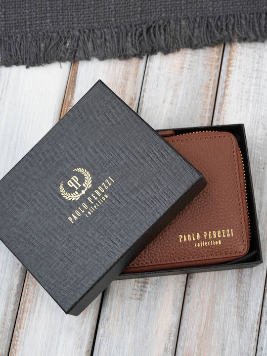 Μικρό Δερμάτινο Γυναικείο Πορτοφόλι με RFID Καφέ