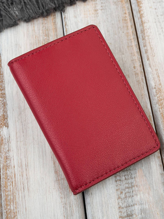 Leather Men's Wallet with RFID Red