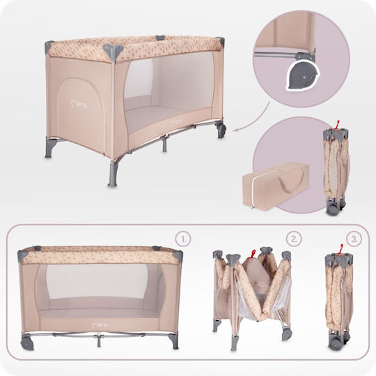 Momi Belove Laufstall mit Matratze Beige 120x60cm