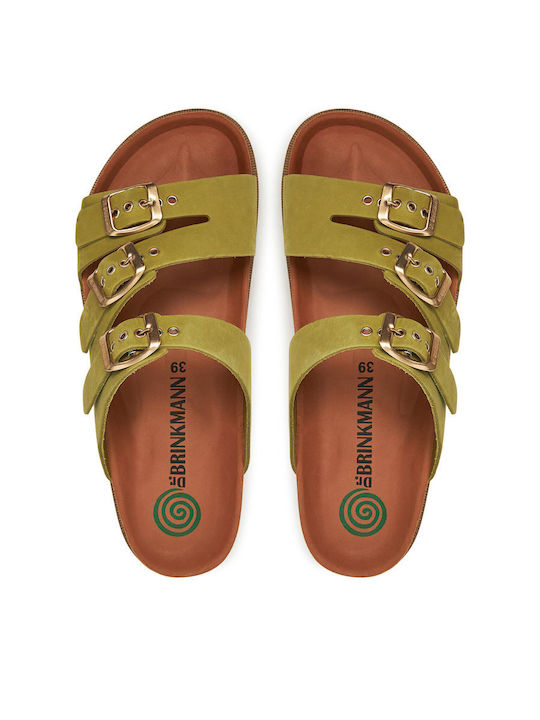 Women's Flat Sandals in Green Color