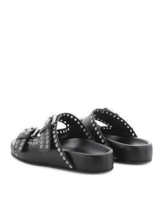 Flache Sandalen für Damen in Schwarz Farbe