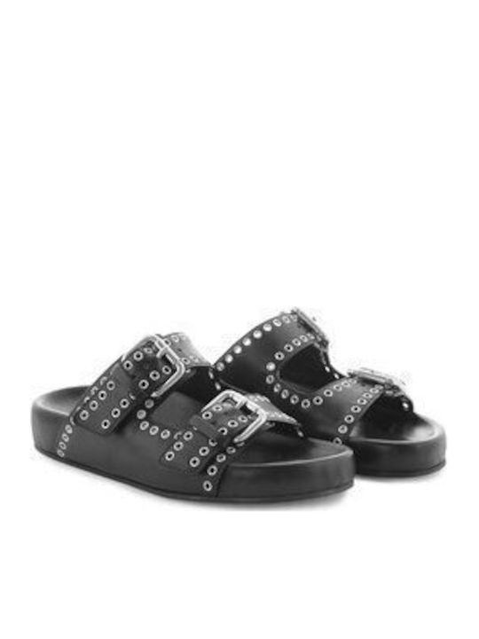 Flache Sandalen für Damen in Schwarz Farbe