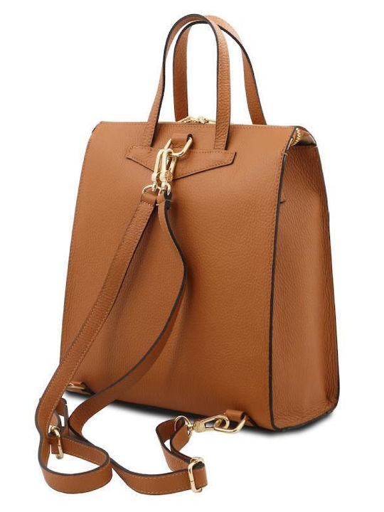 Leather Women's Bag Backpack Tabac Brown