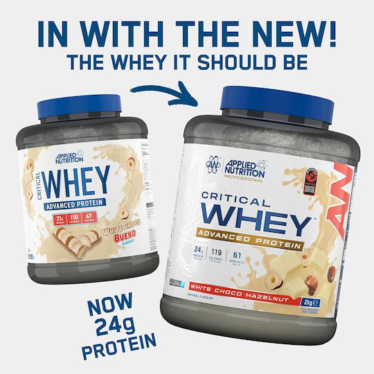Applied Nutrition Critical Whey Whey Protein Gluten Free with White Chocolate Hazelnut Flavor 2kg