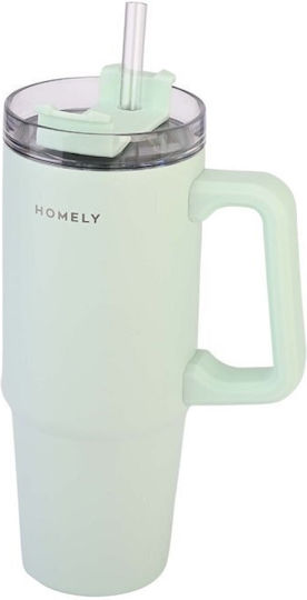 Homely Thermos Straw Tumbler 900ml Seafoam