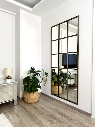 SteweHome Boden- oder Standspiegel mit Schwarzem Metallischem Rahmen 180x80cm