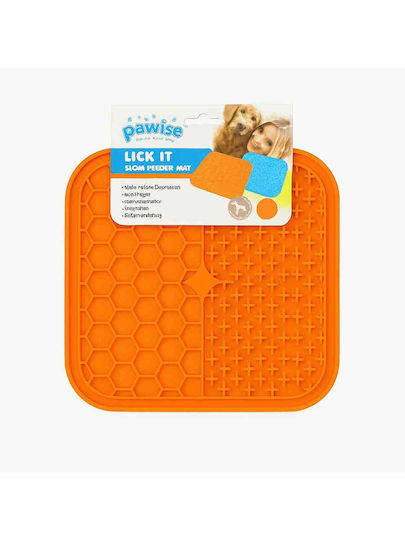 Pawise Teppich Futterspender aus Silikon Langsame Fütterung für Hund & Katze 21cm in Orange Farbe