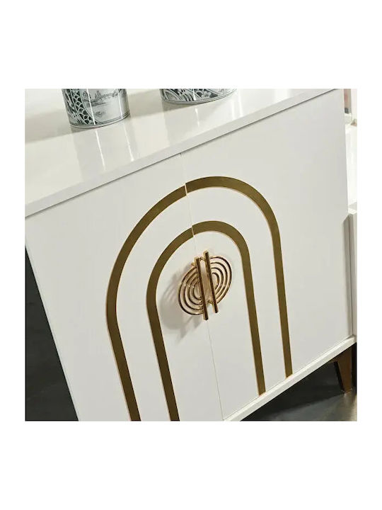 Elegante Weiße Schminktisch Konsole mit Spiegel 80×80×41cm