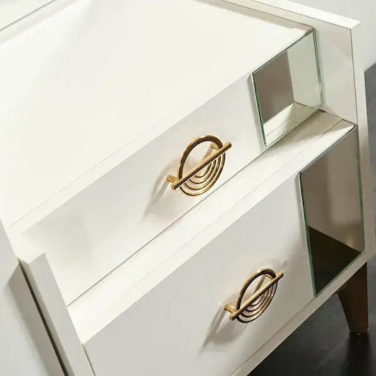 Elegant White Makeup Dressing Table with Mirror 80×80×41cm