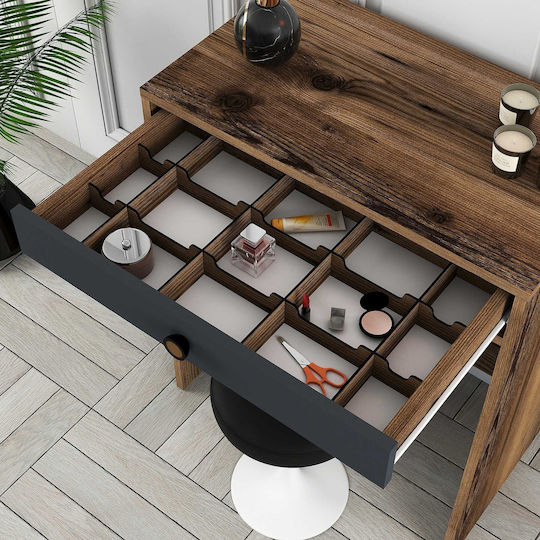 SteweHome Schminktisch mit Spiegel in Kirsche Anthrazit 70x84x71cm