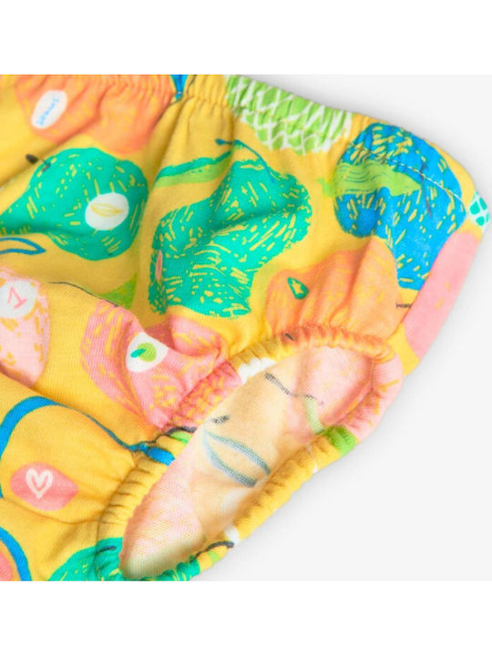 Rochie Fete Mâneca Scurtă Set Cu Chilot Galben