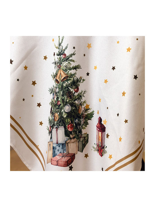 Eurolamp Christmas Tablecloth Fabric White L180xW140cm.