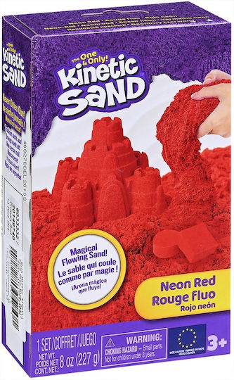 Spin Master Играчка за строене с пясък Kinetic Sand Refill Неоново Червено 227гр за деца 3+ години