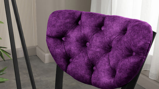 Dining Room Chair Cafe Restaurant & Kitchen Purple 45x46x87cm