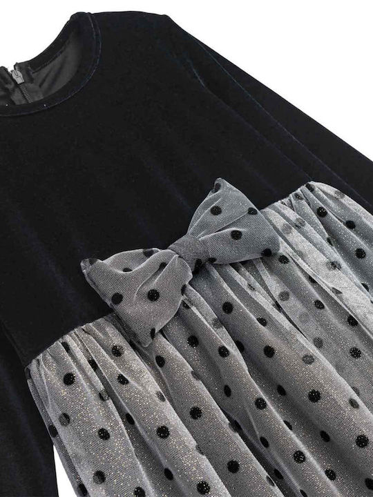 Rochie pentru Copii Mânecă lungă Catifea Negru
