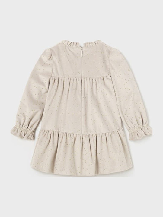 Rochie pentru Copii Mânecă lungă Catifea Bej