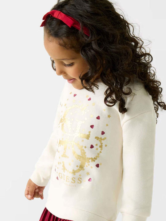 Mädchenkleid Langärmelig Gestrickt Kinderbekleidungssets mit Zubehör Weiß