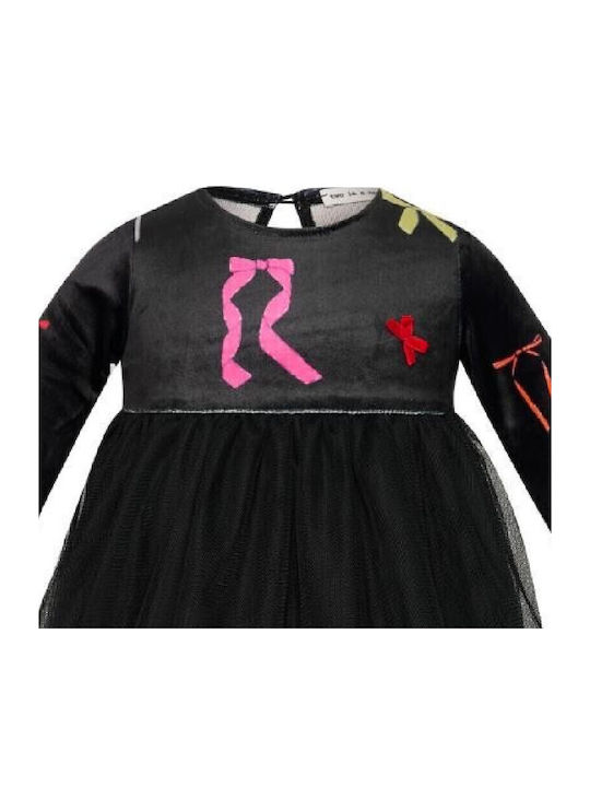 Rochie pentru Copii Mânecă lungă Catifea Black