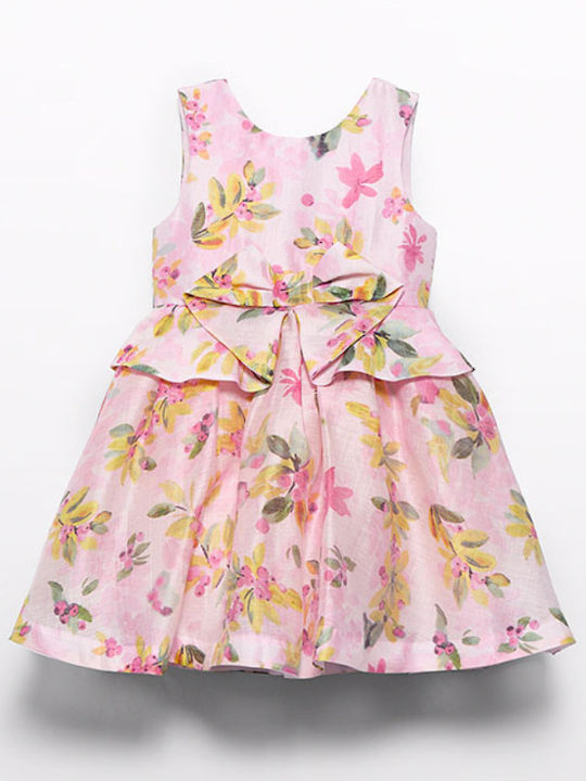 Children's Dress Sleeveless Linen Embrime