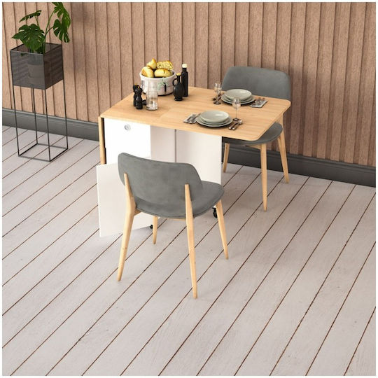 Extendable Kitchen and Dining Room Table MDF Oak 70x168x75cm Extendable Kitchen and Dining Room Table MDF Oak 70x168x75cm