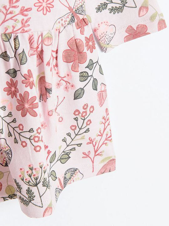 Children's Dress Long Sleeve Tulle Floral Pink