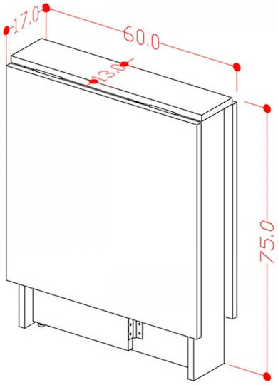 Сгъваема Маса За Кухня MDF Светъл Дървесен 133x75x75см
