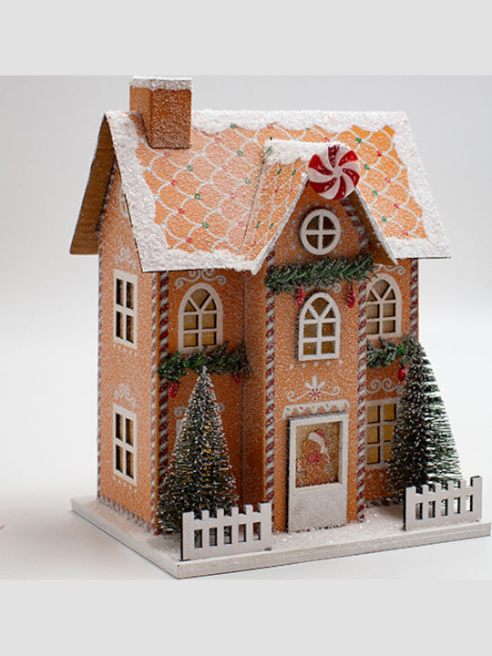 Eurolamp Paper Beige House Candy Illuminated 15.5x12x20.5cm Eurolamp