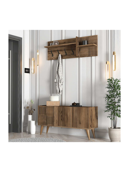 Hallway Furniture Walnut Hangers & Wardrobe 120x35x60cm